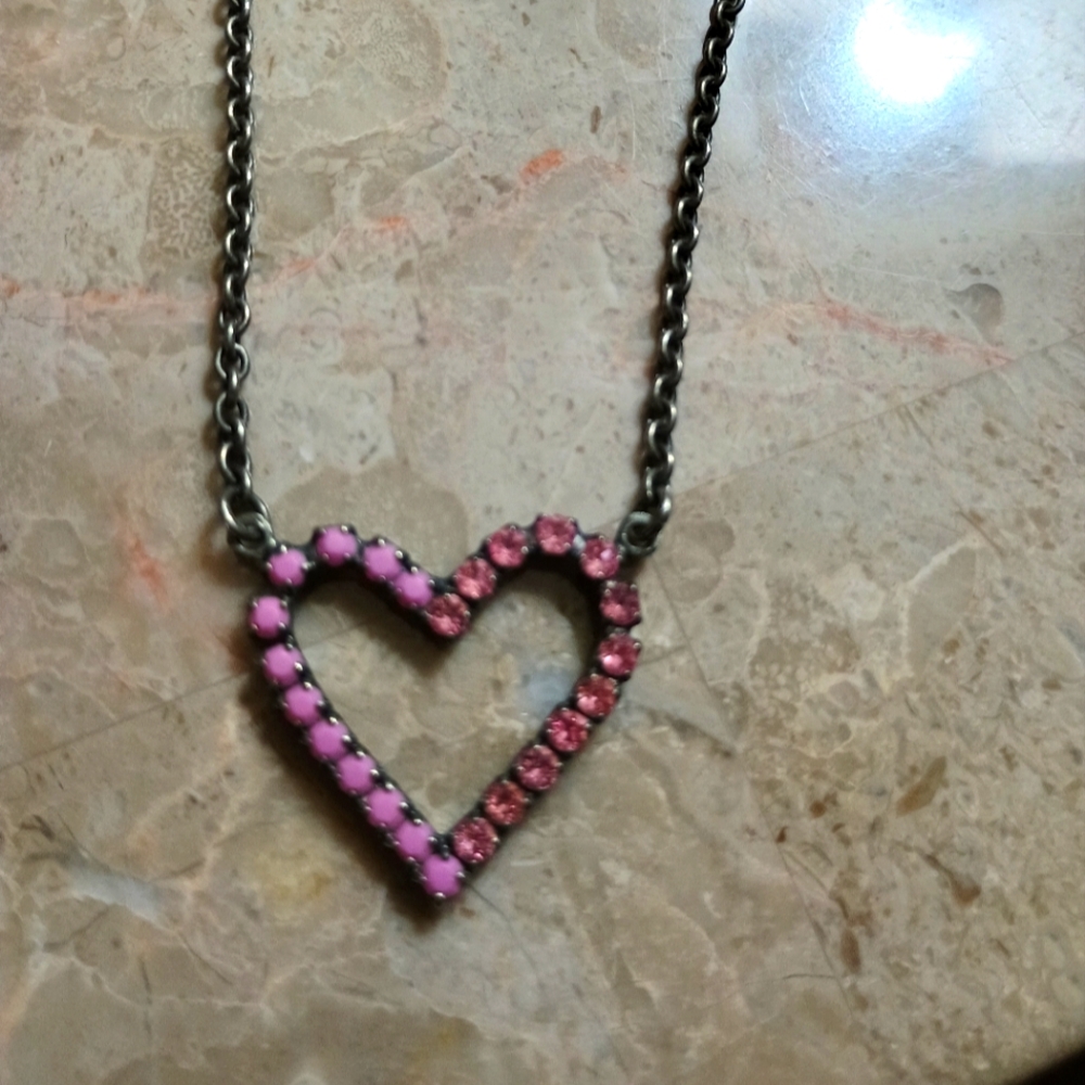 Sabika breast cancer heart necklace